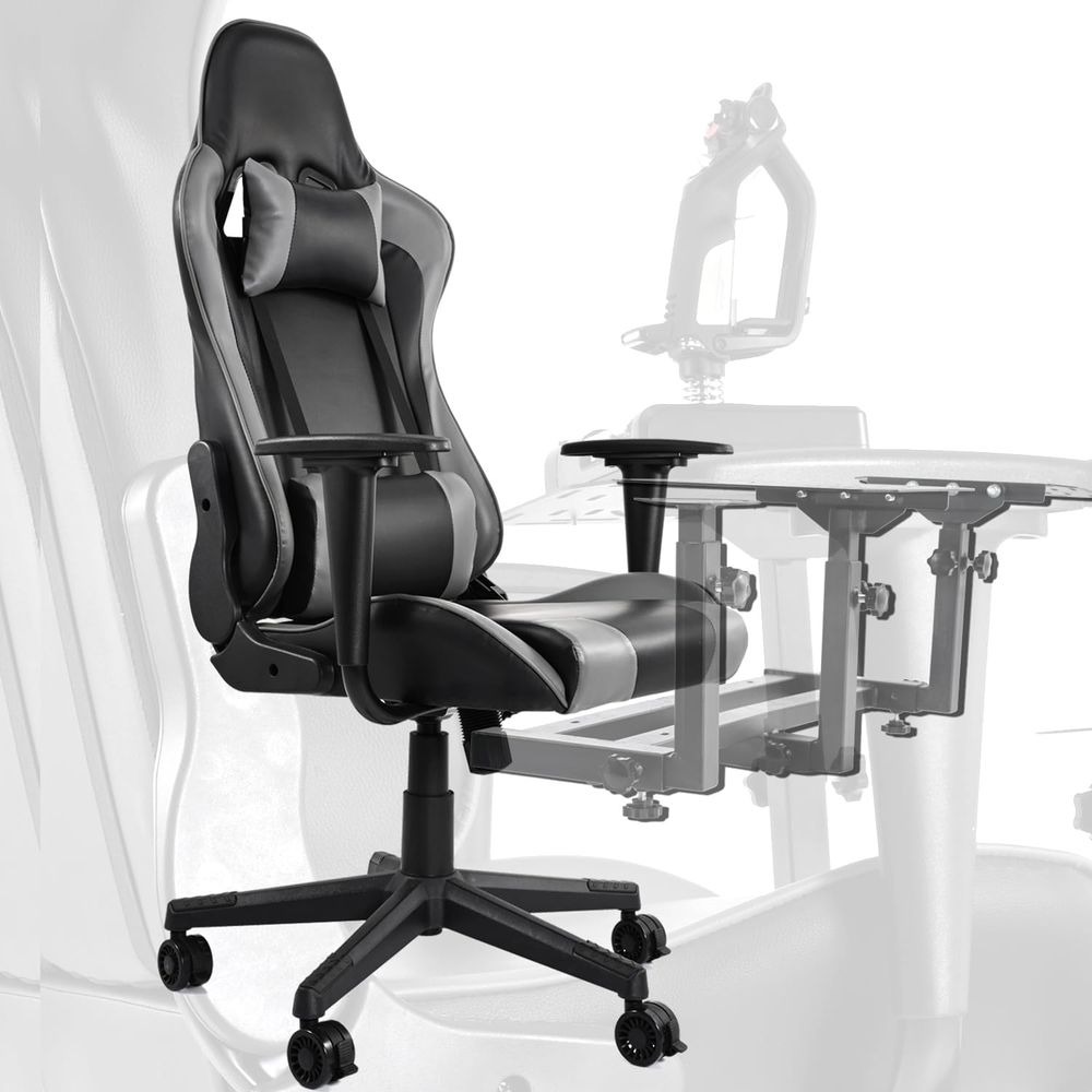 Gaming Chair - 허리 지지대, 풀리, 회전식 조명이 있는