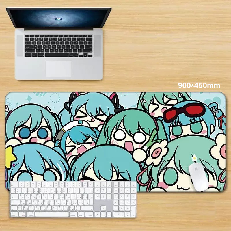 Pc Gaming Hatsune Miku - 애니메이션 마우스 패드 게이머 키보드 패드