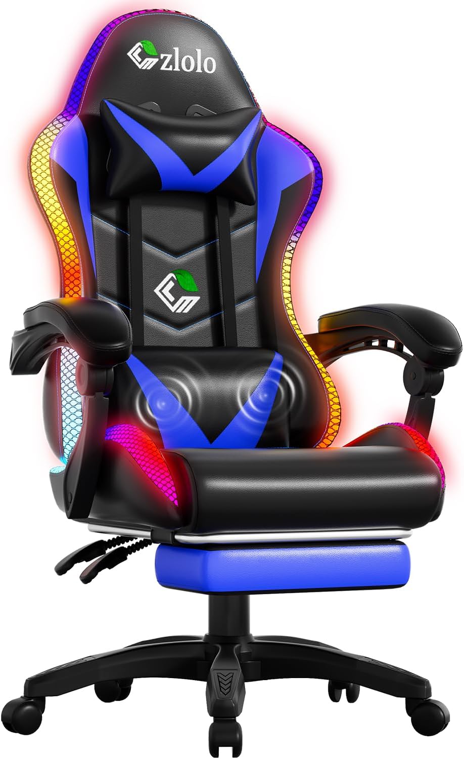 Gaming Chair - 레이싱 스타일 RGB LED 게이밍 의자