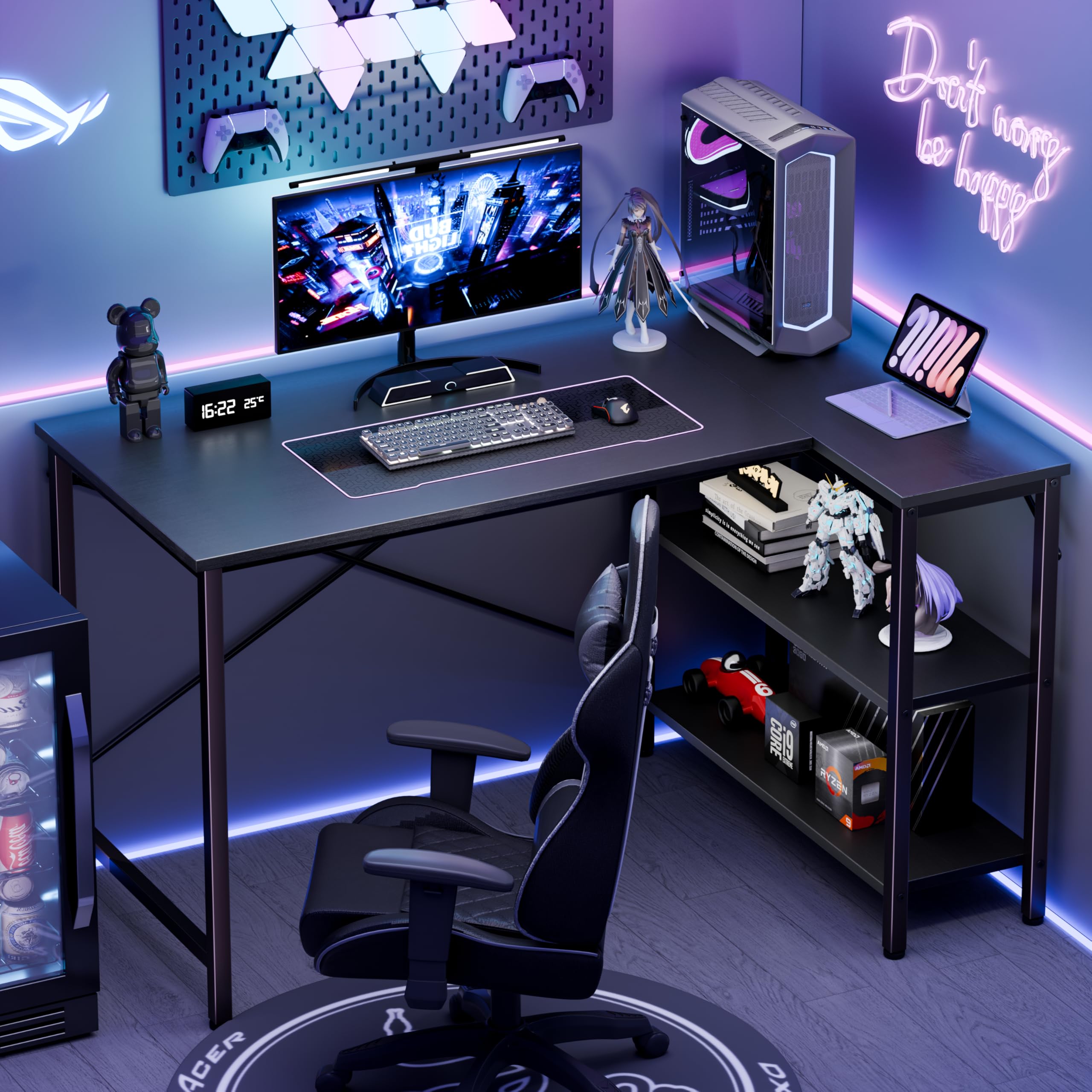 Pc Gaming Center - JHK L자형 책상 47인치 컴퓨터 책상