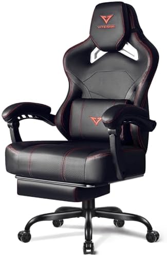 Gaming Chair - 발 받침대가 있는 크고 키가 큰