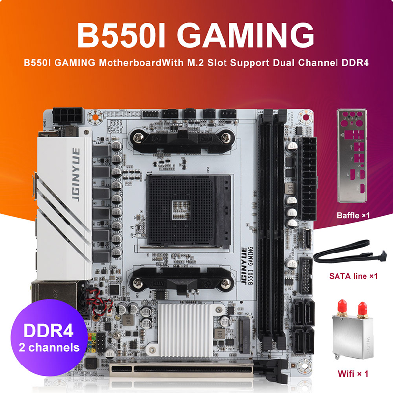 Pc Gaming Second - JINGYUE B550I 게이밍 마더보드 AM4 PCIe