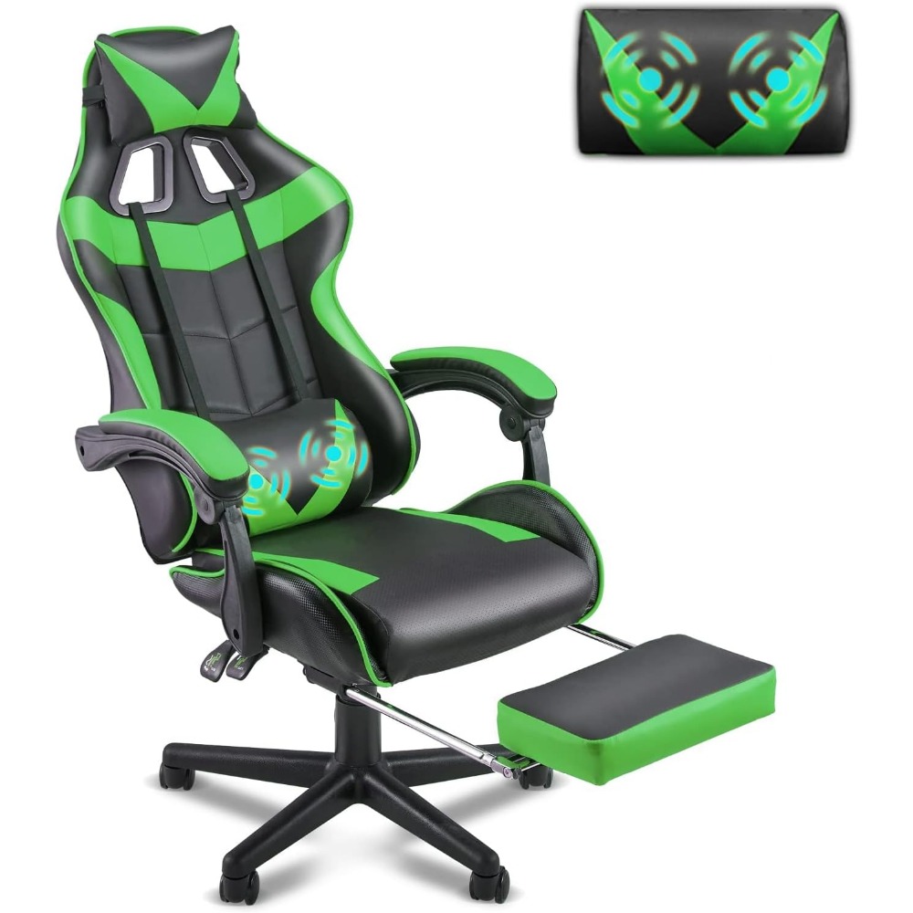 Gaming Chair - 인체공학적 게이밍 의자 (발받침대 및 요추