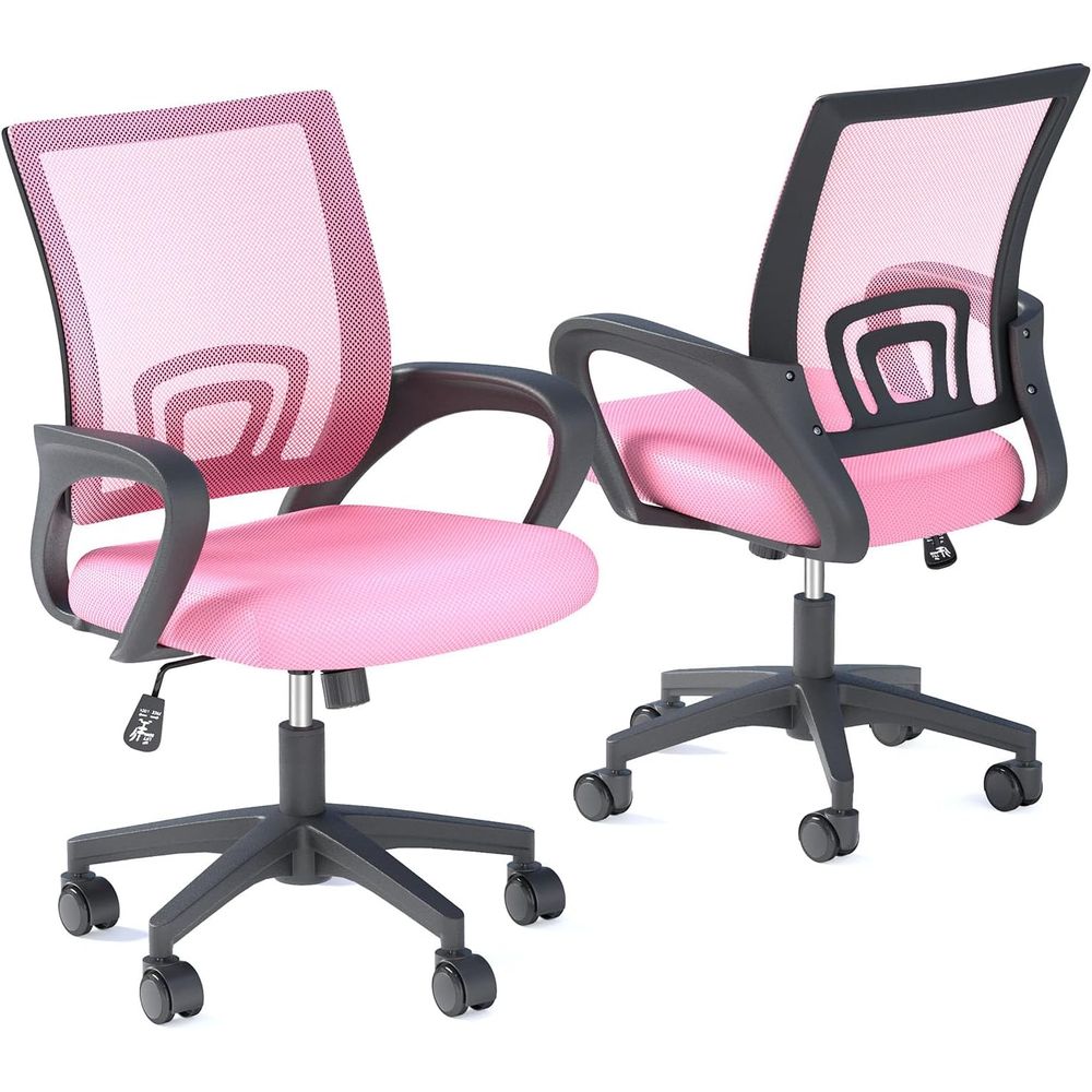 Gaming Chair - 핑크색 인체공학적 메쉬 사무용 의자 2개