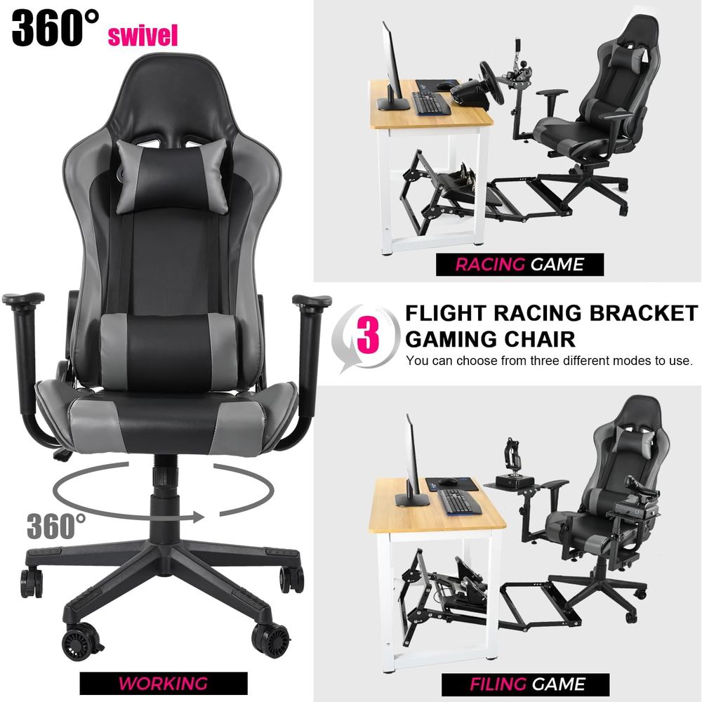 허리 지지대, 풀리, 회전식 조명이 있는 하이백 리클라 - Gaming Chair 리뷰 및 가격