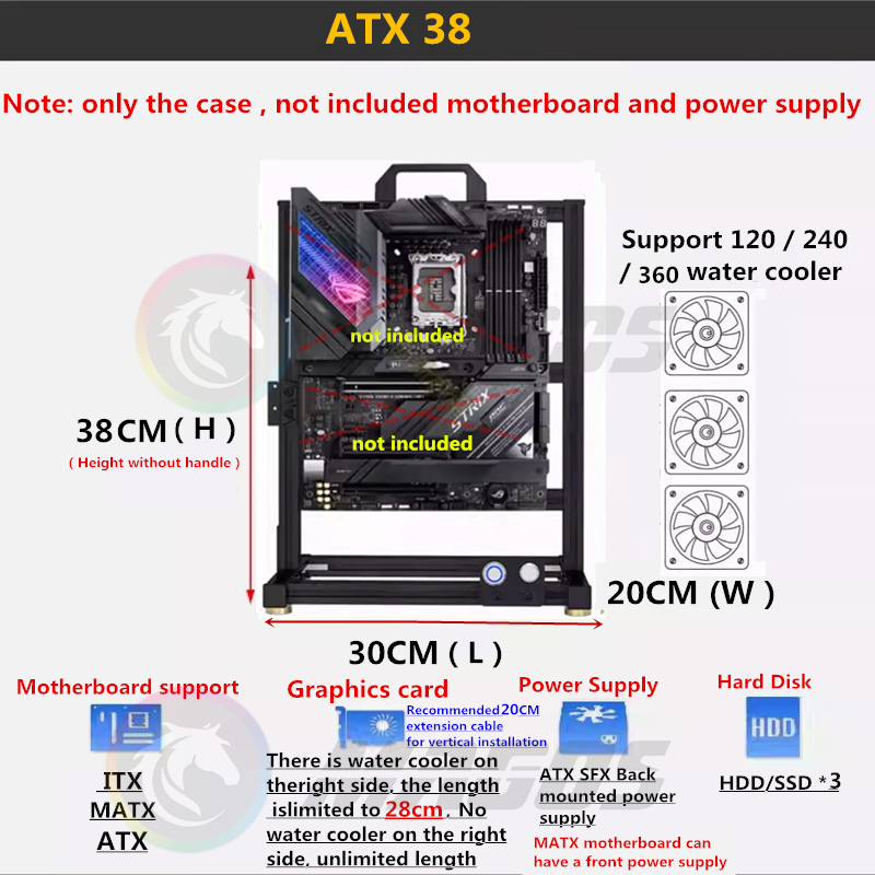 MOD ATX 오픈 PC 케이스 프레임, ITX MAT - Pc Gaming Center 리뷰 및 가격