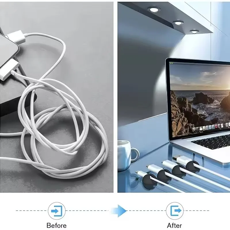 5/50개 케이블 클립 와인더 정리기 원형 충전기 코드 - Desk Cable Organizer 리뷰 및 가격