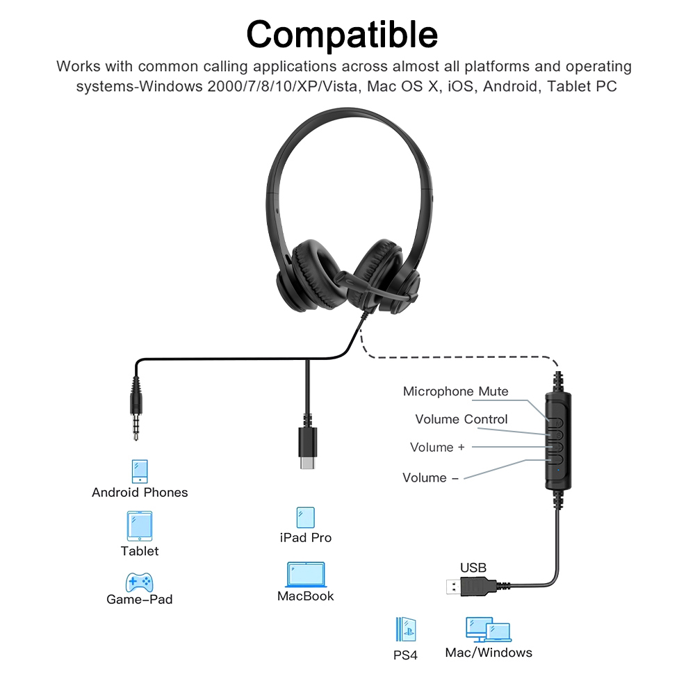 유선 USB 헤드셋 콜 센터 헤드폰(마이크 포함) 게임 - Pc Gaming Center 리뷰 및 가격