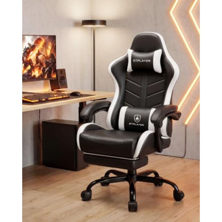 성인용 게임 의자, 발판이 있는 인체공학적 컴퓨터 게임 - Gaming Chair 리뷰 및 가격