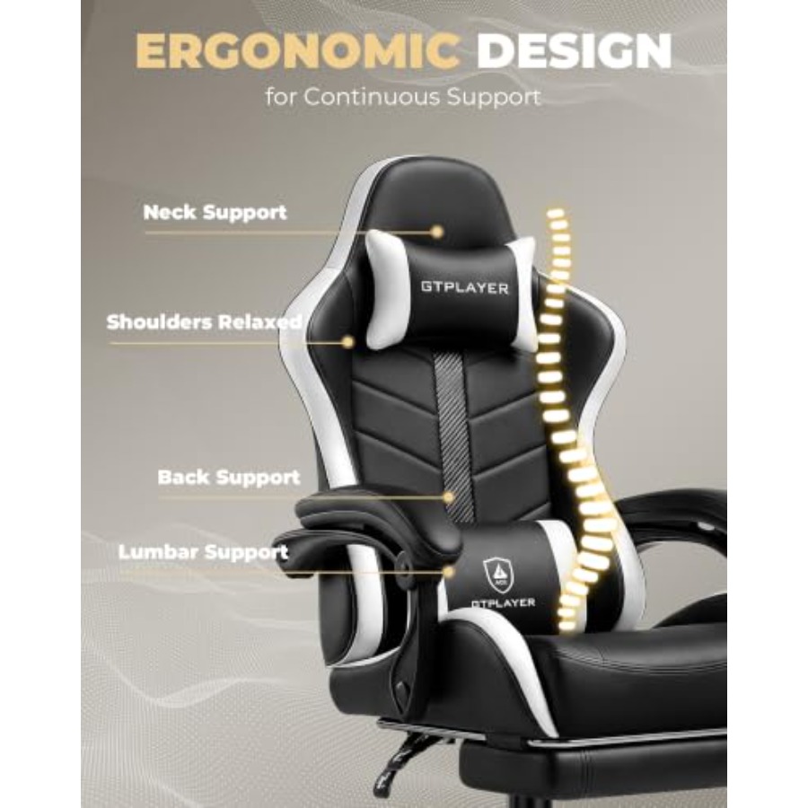 성인용 게임 의자, 발판이 있는 인체공학적 컴퓨터 게임 - Gaming Chair 리뷰 및 가격