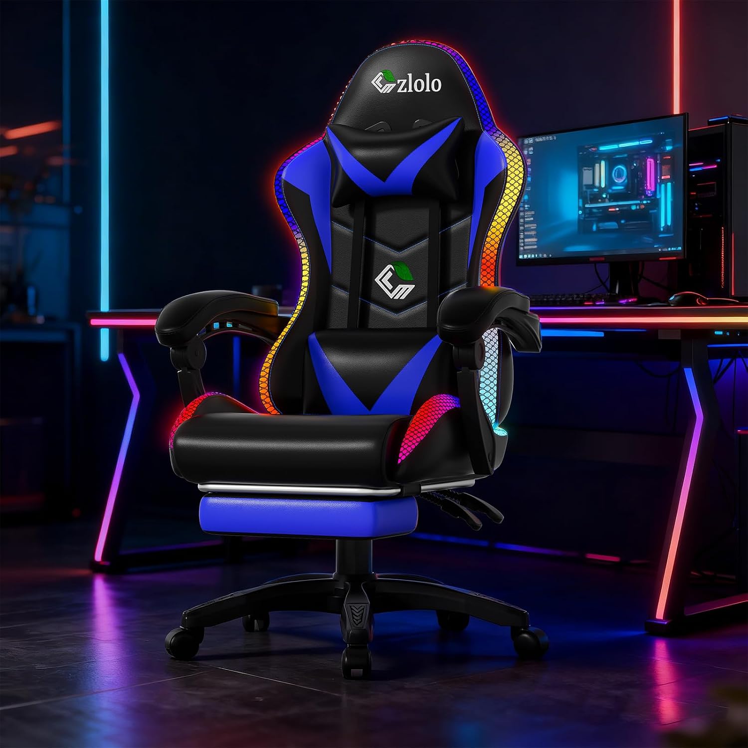 레이싱 스타일 RGB LED 게이밍 의자 (성인 및 어 - Gaming Chair 리뷰 및 가격