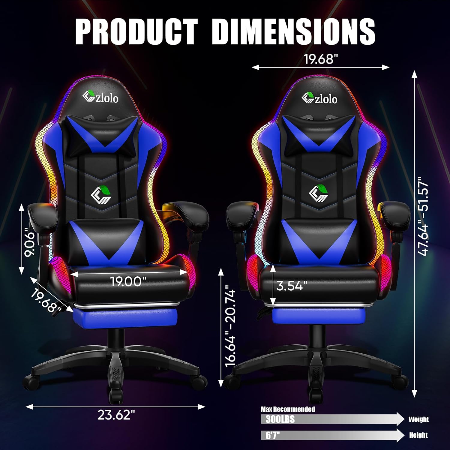 레이싱 스타일 RGB LED 게이밍 의자 (성인 및 어 - Gaming Chair 리뷰 및 가격