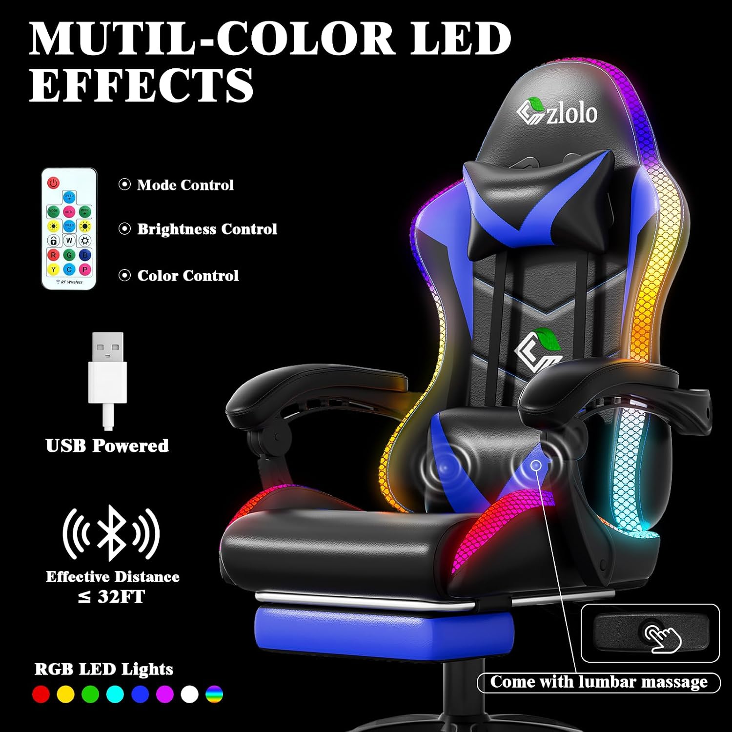 레이싱 스타일 RGB LED 게이밍 의자 (성인 및 어 - Gaming Chair 리뷰 및 가격