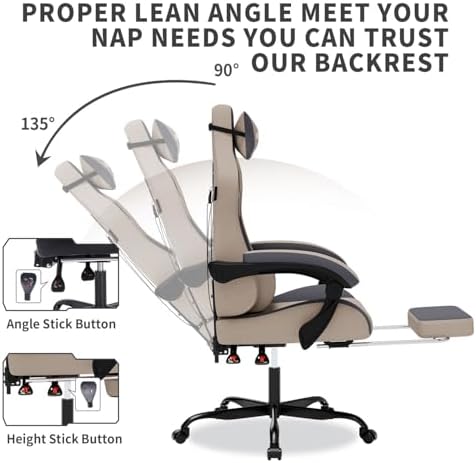 마사지 기능이 있는 게이밍 의자, 발 받침대가 있는 인 - Gaming Chair 리뷰 및 가격