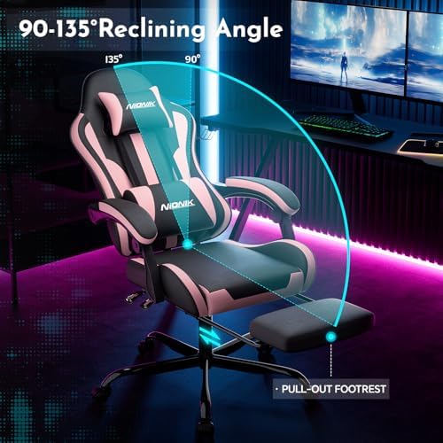 게이밍 의자, 발 받침대와 요추 지지대가 있는 인체공학 - Gaming Chair 리뷰 및 가격