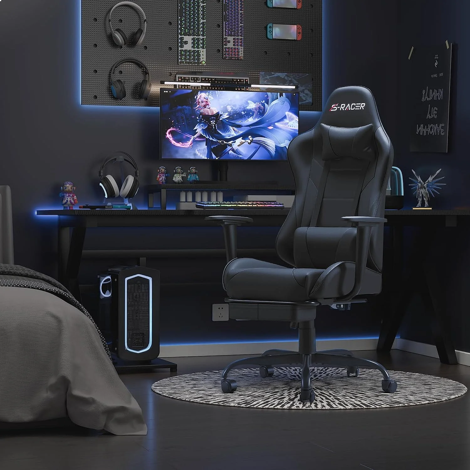 발 받침대가 있는 Homall 게이밍 의자 마사지 요추 - Gaming Chair 리뷰 및 가격