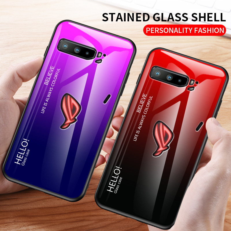 Asus Rog 휴대폰 그라디언트 강화 유리 케이스,  - Pc Gaming Asus Rog 리뷰 및 가격