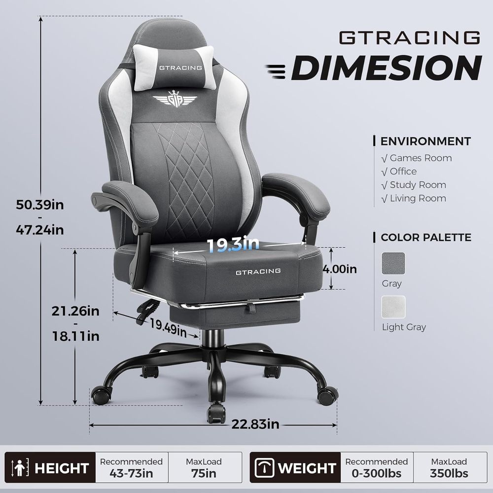 인체공학적 하이백 게이밍 의자 (통기성 원단, 요추 지 - Gaming Chair 리뷰 및 가격