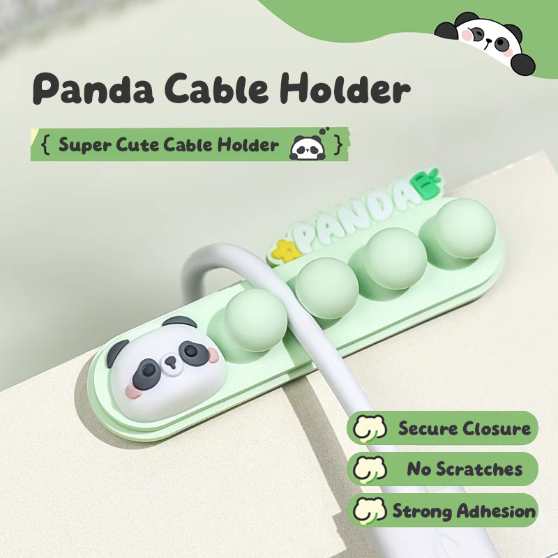 만화 판다 케이블 홀더: 휴대폰 충전 케이블용 자가 접 - Desk Cable Organizer 리뷰 및 가격