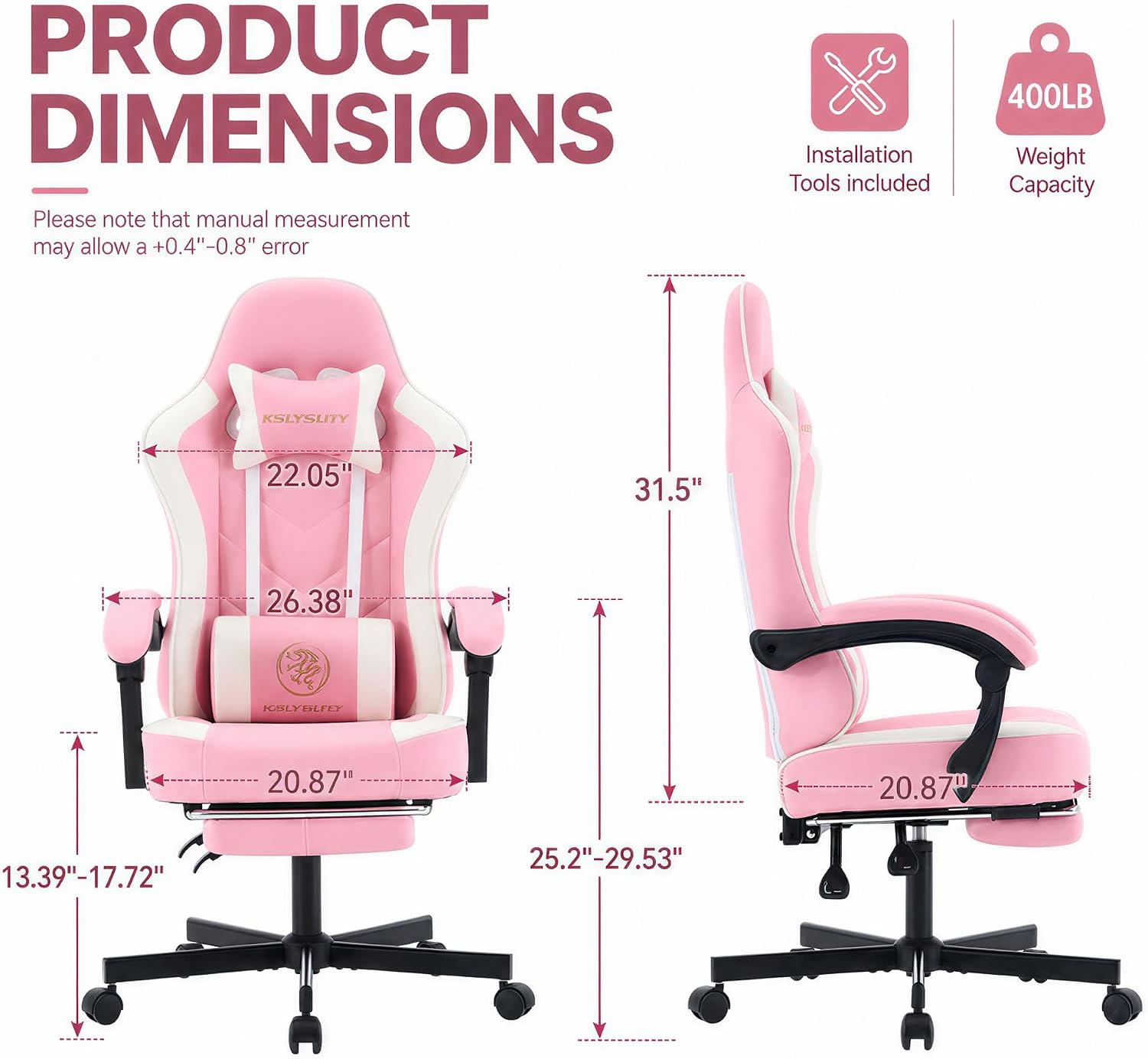 인체공학적 하이백 게이밍 의자 (발받침대, 요추 지지대 - Gaming Chair 리뷰 및 가격