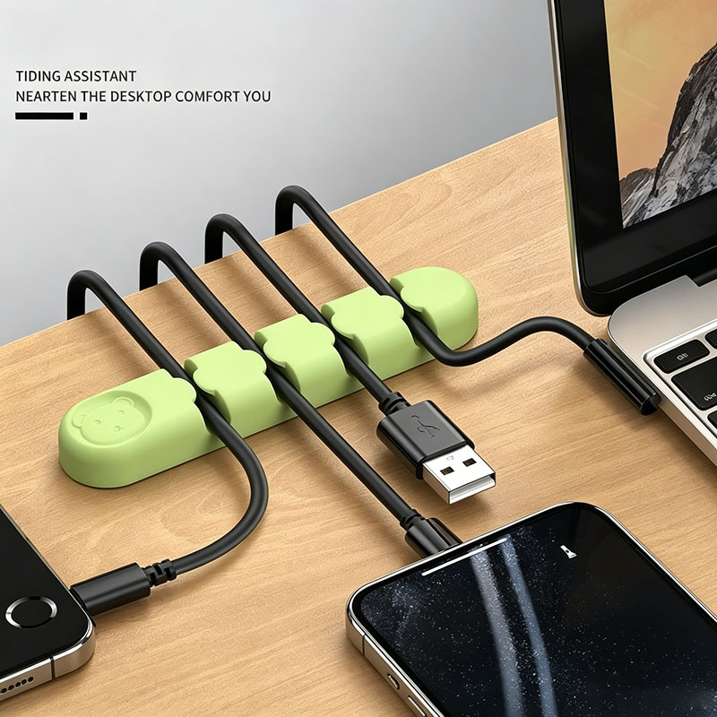 실리콘 케이블 정리기 자체 접착식 와이어 홀더 데스크탑 - Desk Cable Organizer 리뷰 및 가격