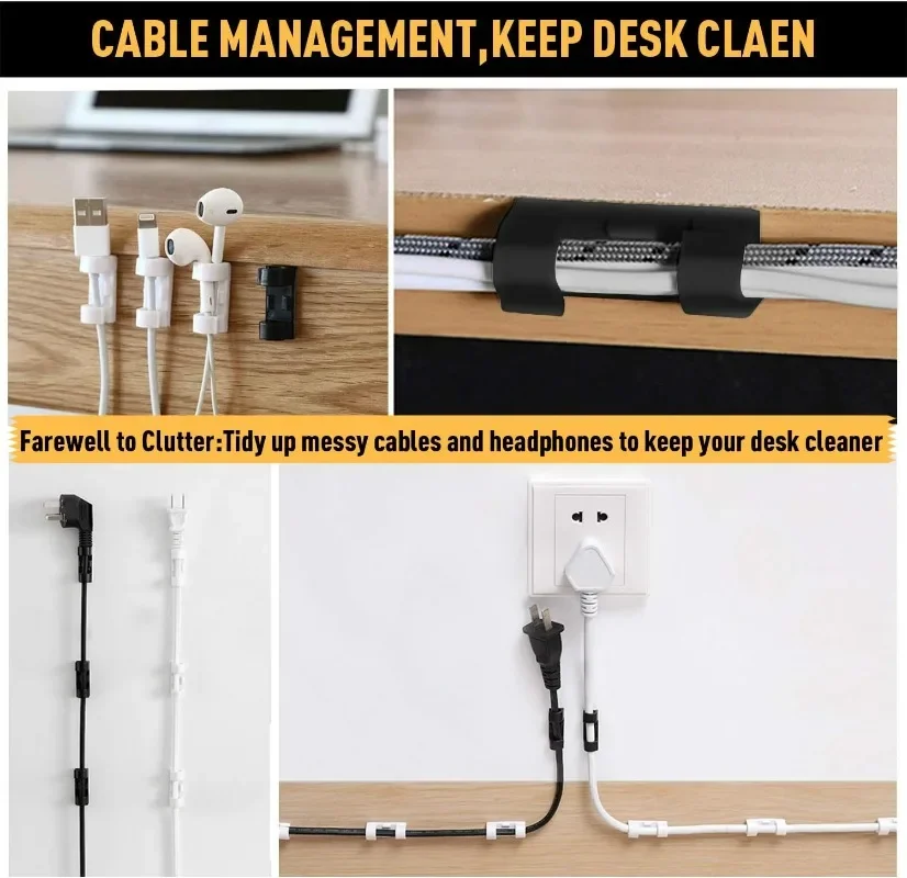 와이어 홀더 벽걸이 케이블 클립 자가 접착식 코드 정리 - Desk Cable Organizer 리뷰 및 가격