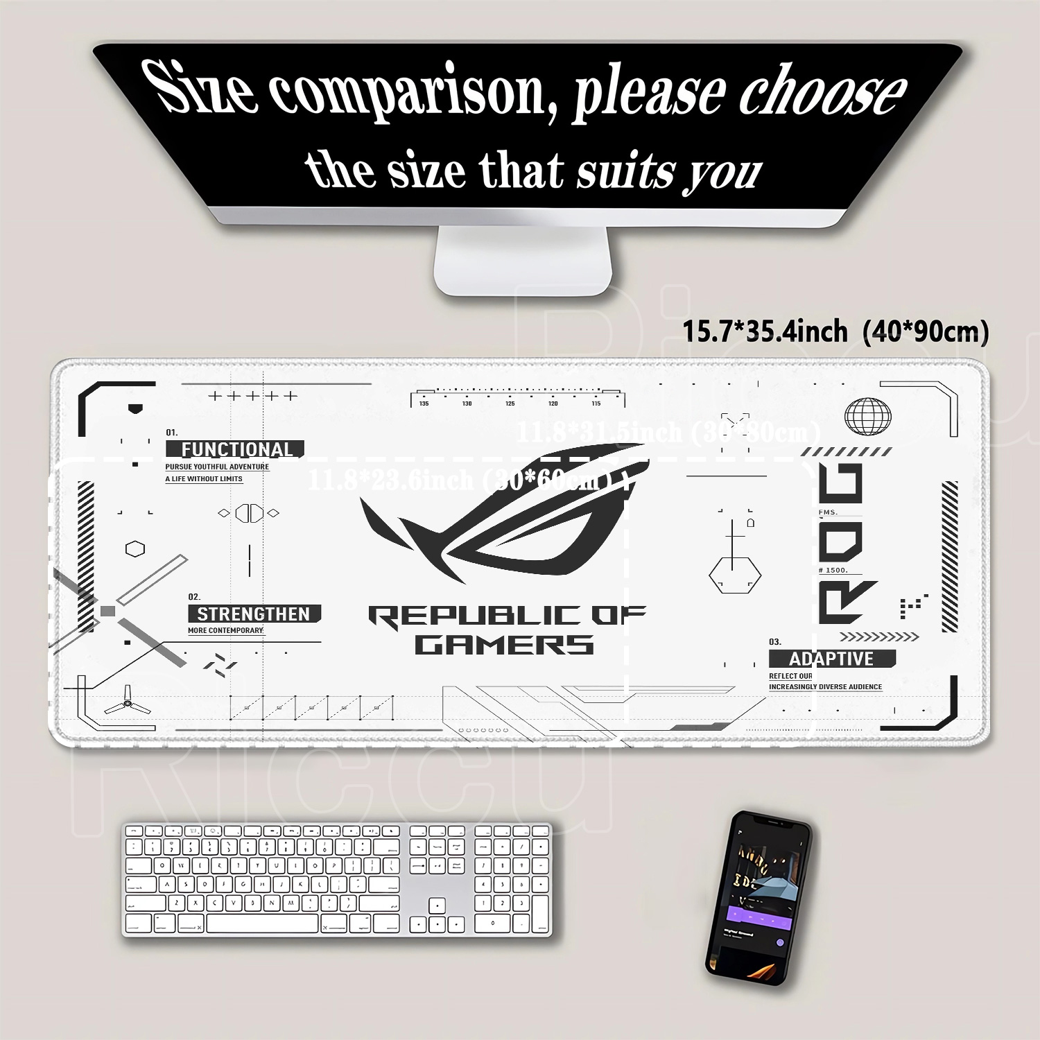 R-ROG 대형 게이밍 마우스 패드 A-ASUS PC  - Pc Gaming Asus Rog 리뷰 및 가격
