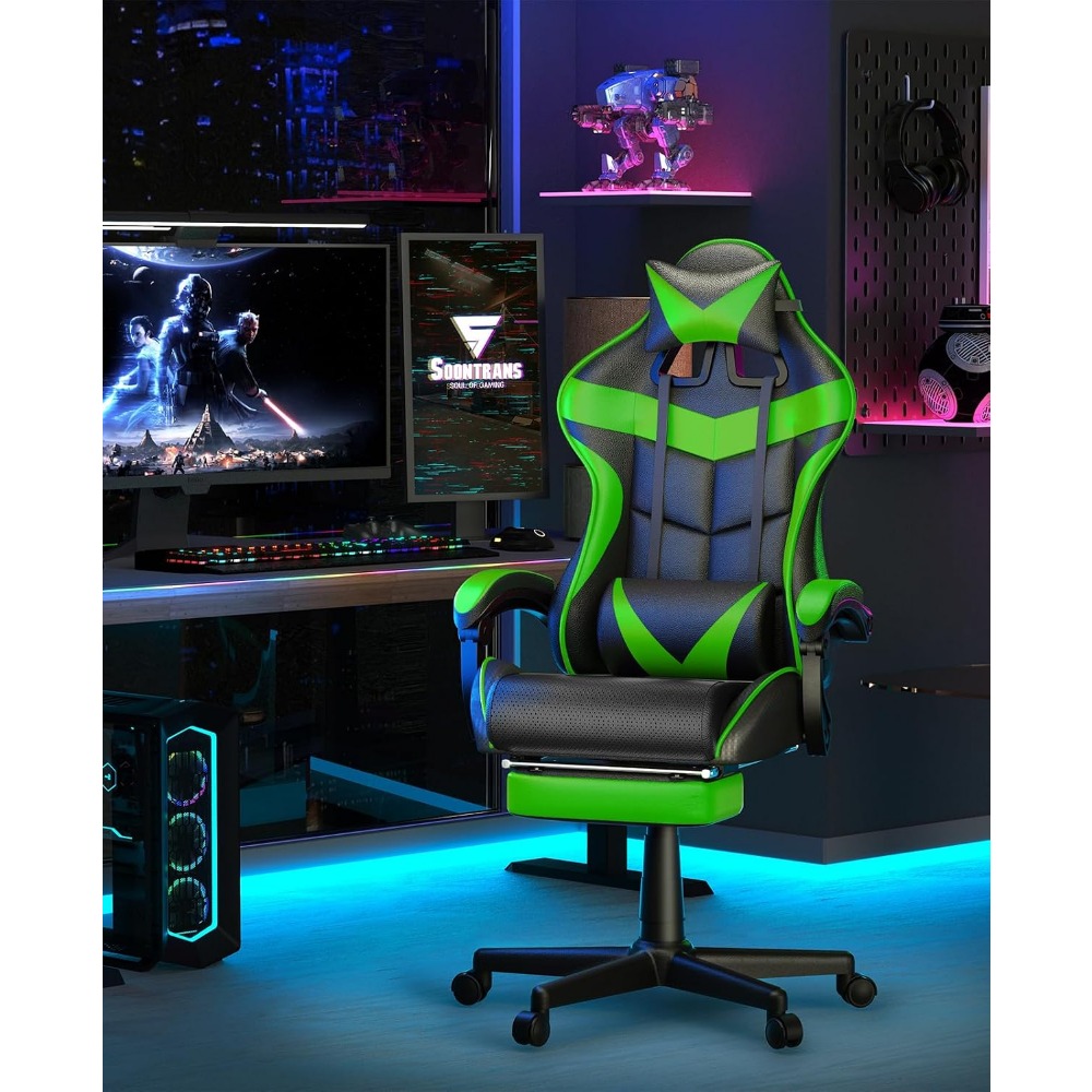 인체공학적 게이밍 의자 (발받침대 및 요추 지지대 포함 - Gaming Chair 리뷰 및 가격
