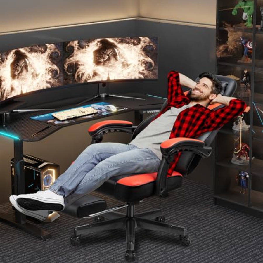 발 받침대, 마사지 요추 지지대, 높이 조절, 360도 - Gaming Chair 리뷰 및 가격
