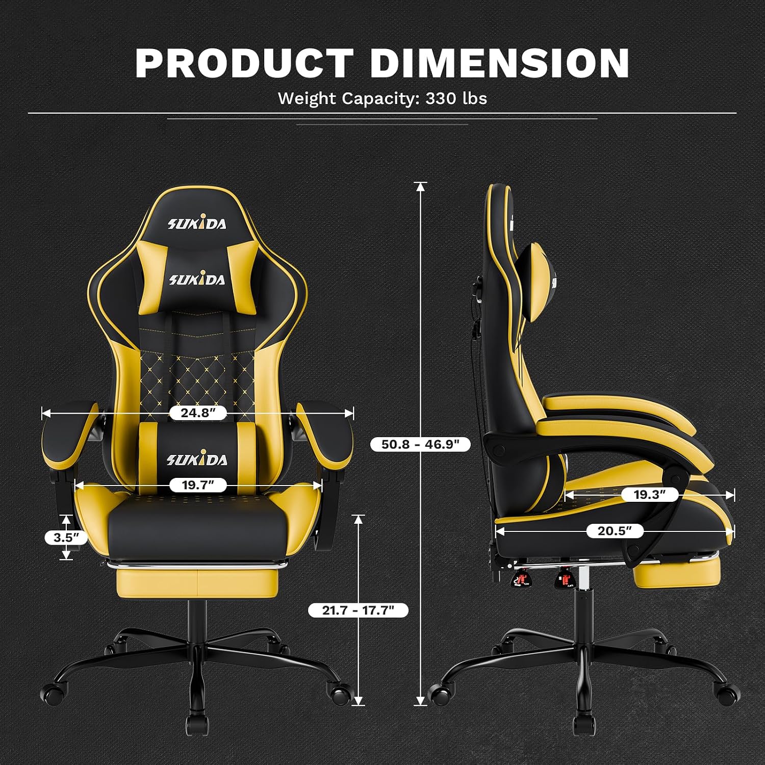 인체공학적 게이밍 의자, 마사지 기능, 요추 지지대,  - Gaming Chair 리뷰 및 가격