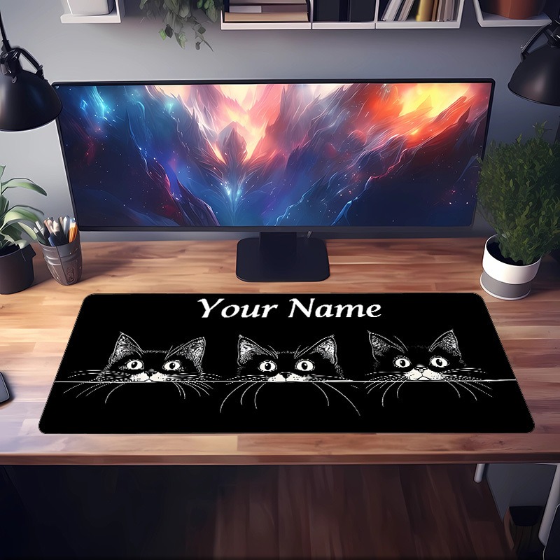 귀여운 3마리 검은 고양이 이름과 번호가 있는 맞춤형  - Pc Gaming Names 리뷰 및 가격