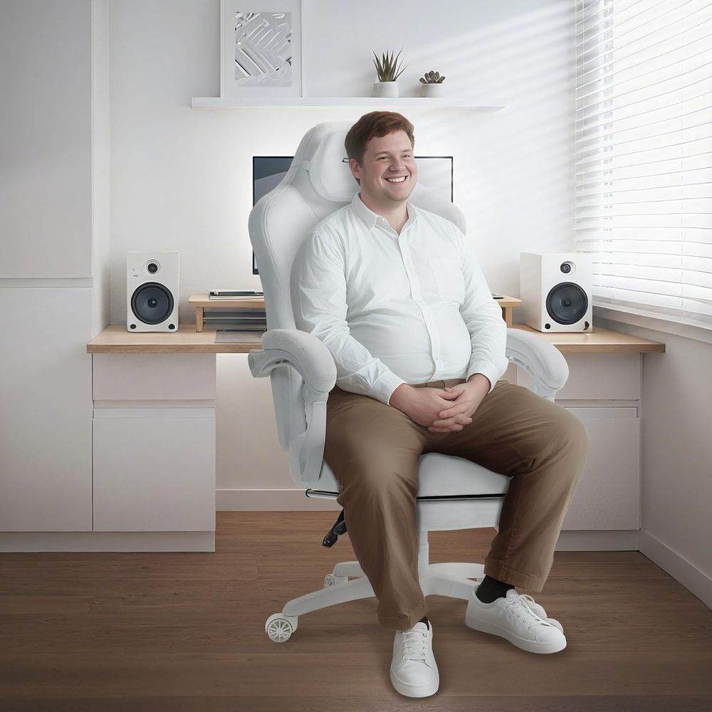 스프링 쿠션과 발판이 있는 인체공학적 하이백 스웨이드  - Gaming Chair 리뷰 및 가격