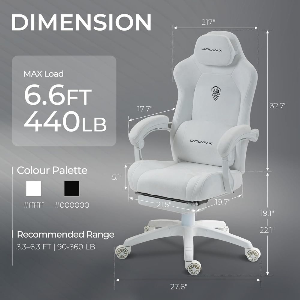 스프링 쿠션과 발판이 있는 인체공학적 하이백 스웨이드  - Gaming Chair 리뷰 및 가격