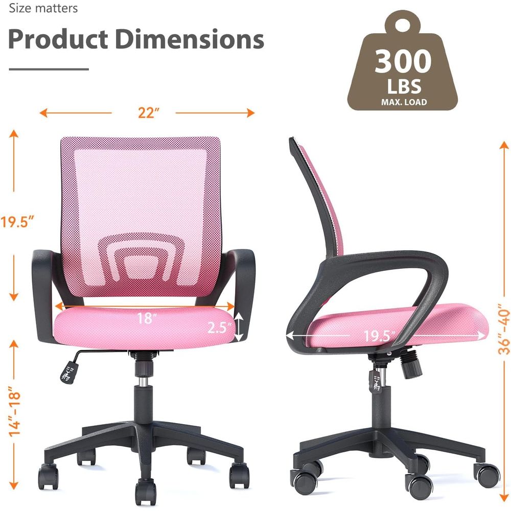 핑크색 인체공학적 메쉬 사무용 의자 2개 세트 - 요추 - Gaming Chair 리뷰 및 가격
