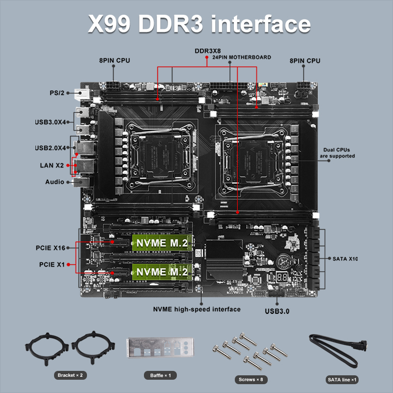 X99 듀얼 소켓 Cpu 마더보드 Lga2011-3 8 - Pc Gaming Second 리뷰 및 가격